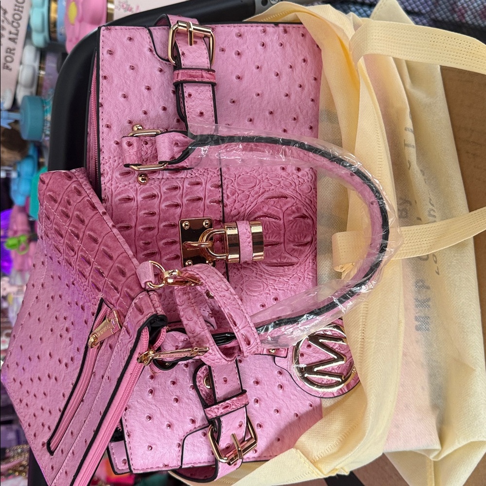 M Collection Pink Satchel Bag